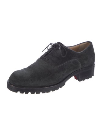 Christian Louboutin Suede Studded Accents Oxfords