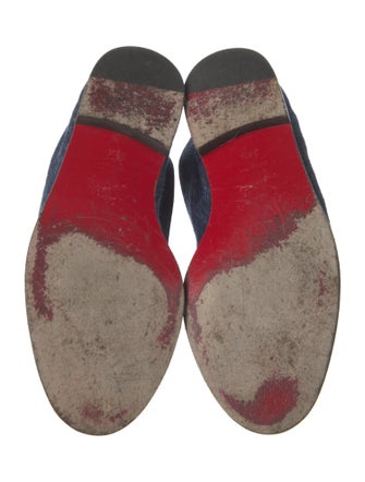 Christian Louboutin Denim Chain-Link Accents Loafers