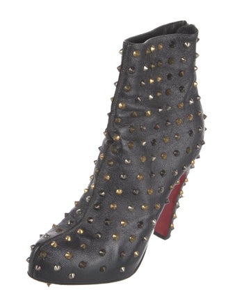 Christian Louboutin Spike Accents Leather Boots