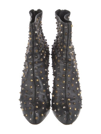 Christian Louboutin Spike Accents Leather Boots