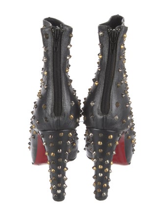 Christian Louboutin Spike Accents Leather Boots