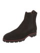 Christian Louboutin Suede Grosgrain Trim Chelsea Boots