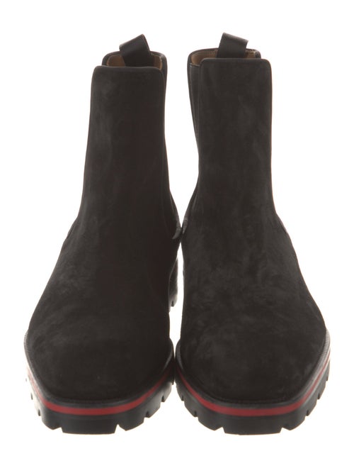 Christian Louboutin Suede Grosgrain Trim Chelsea Boots