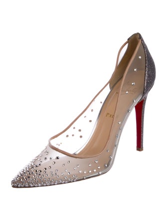 Christian Louboutin Mesh Polka Dot Print Pumps