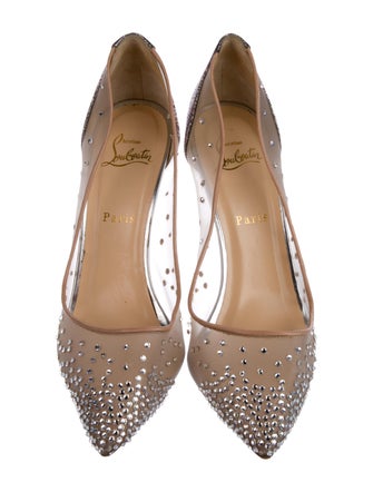 Christian Louboutin Mesh Polka Dot Print Pumps