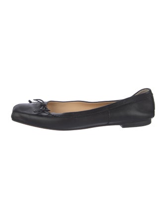 Christian Louboutin Leather Bow Accents Ballet Flats