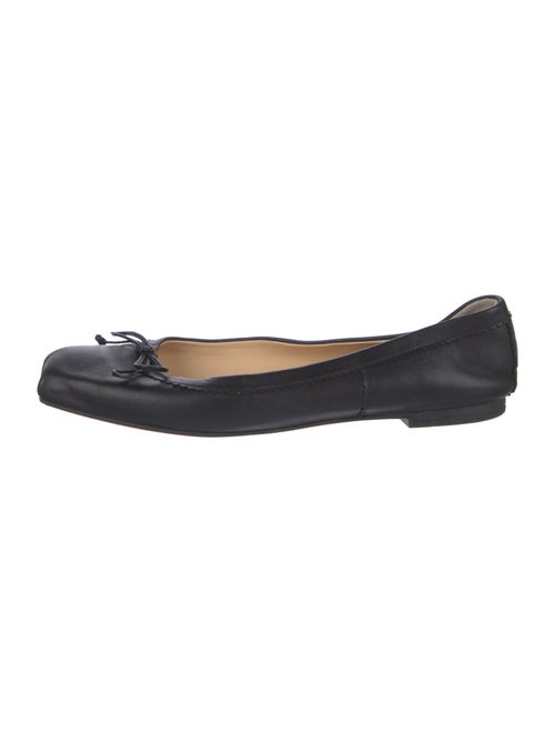 Christian Louboutin Leather Bow Accents Ballet Flats