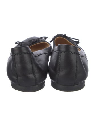 Christian Louboutin Leather Bow Accents Ballet Flats