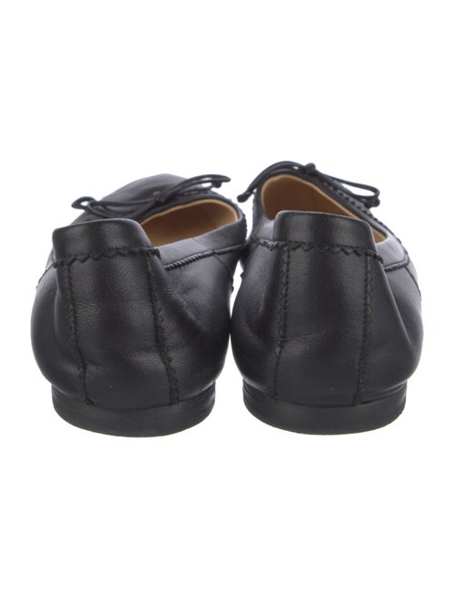 Christian Louboutin Leather Bow Accents Ballet Flats