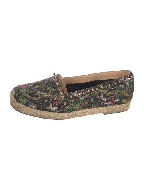 Christian Louboutin Spike Accents Canvas Espadrilles
