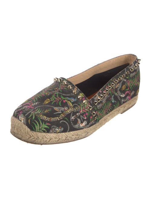 Christian Louboutin Spike Accents Canvas Espadrilles