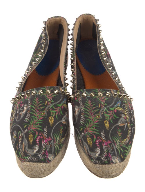 Christian Louboutin Spike Accents Canvas Espadrilles