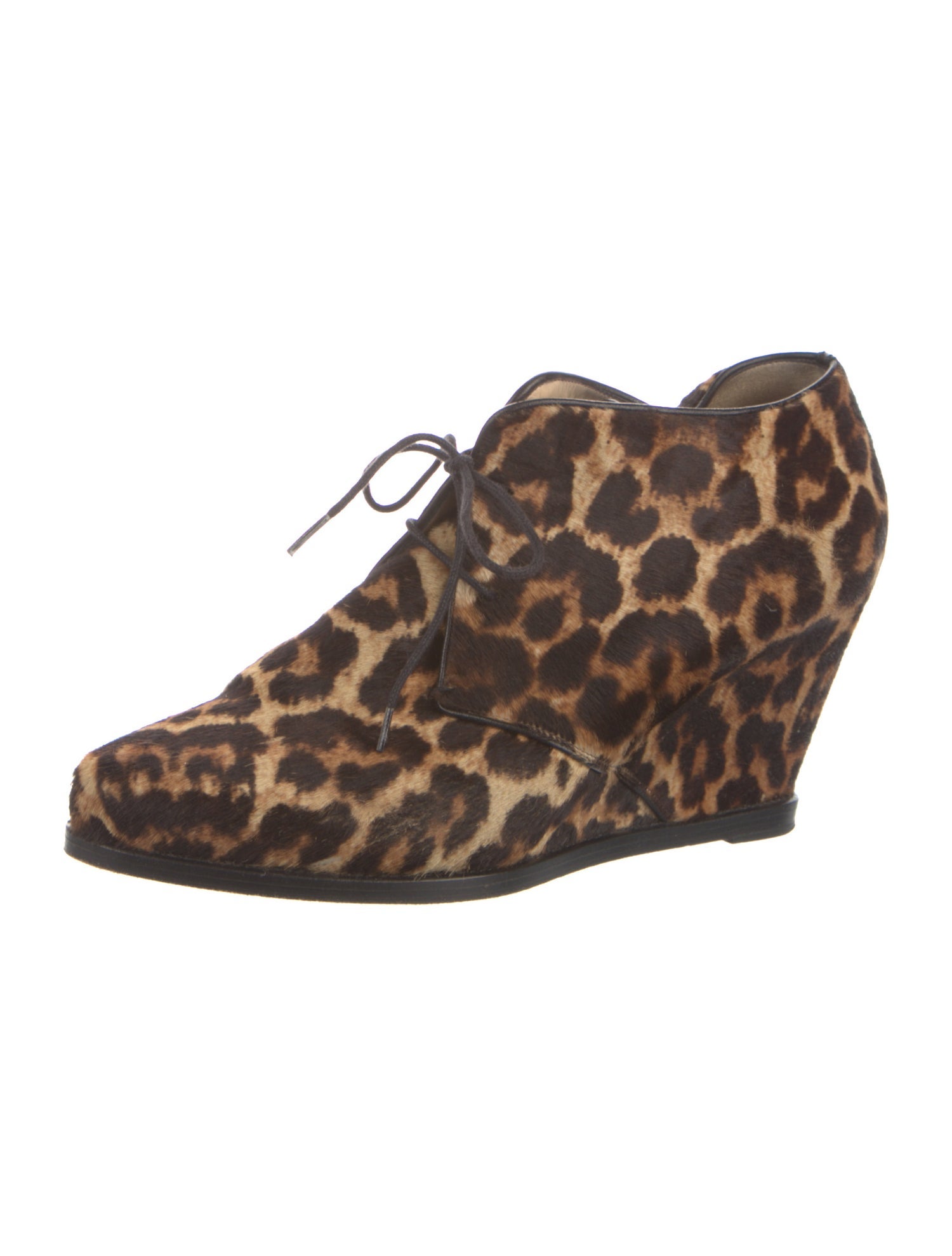 Christian Louboutin Ponyhair Animal Print Lace-Up Boots