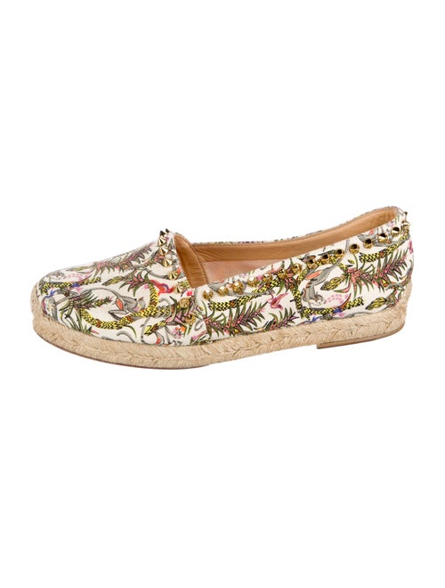 Christian Louboutin Spike Accents Canvas Espadrilles