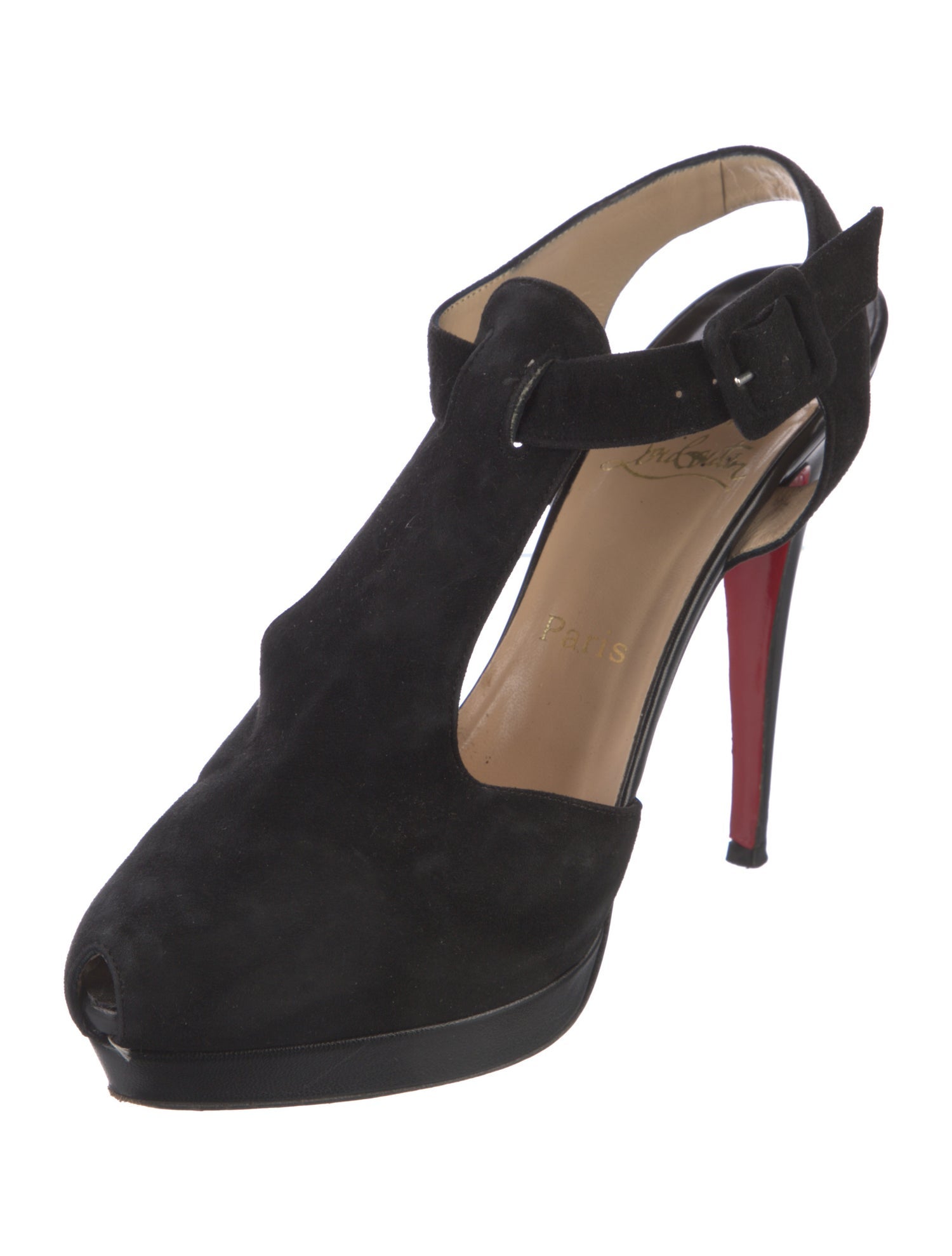 Christian Louboutin Suede T-Strap Pumps