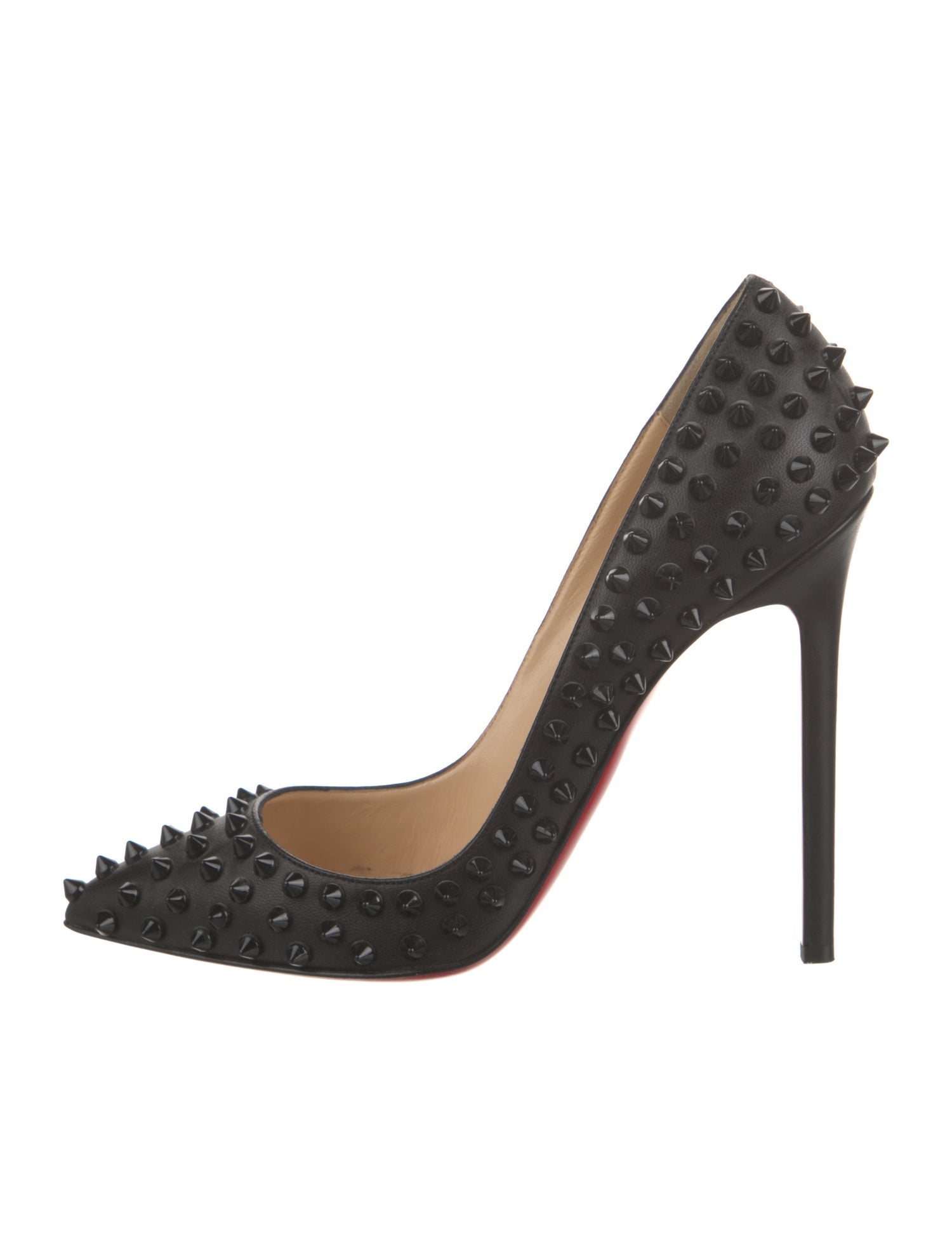 Christian Louboutin Spike Accents Leather Pumps