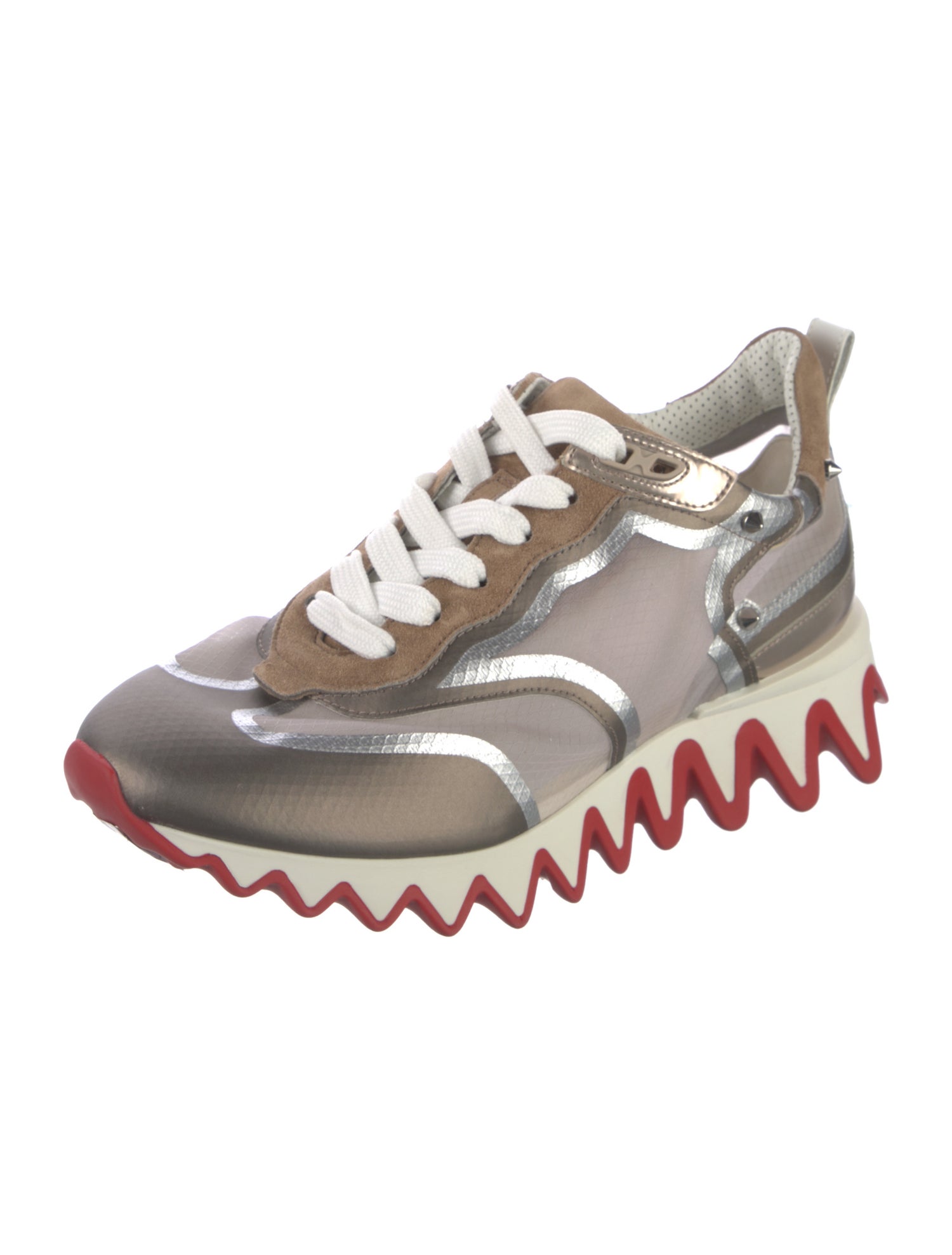Christian Louboutin Spike Accents Leather Sneakers