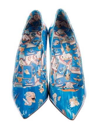 Christian Louboutin Patent Leather Printed Pumps
