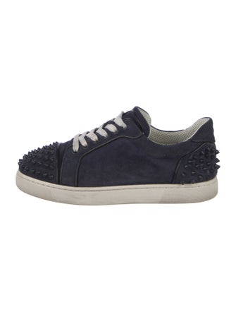 Christian Louboutin Spike Accents Suede Sneakers