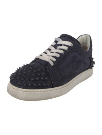 Christian Louboutin Spike Accents Suede Sneakers