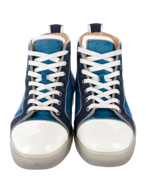 Christian Louboutin Suede Colorblock Pattern Sneakers