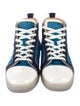 Christian Louboutin Suede Colorblock Pattern Sneakers