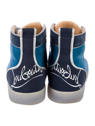 Christian Louboutin Suede Colorblock Pattern Sneakers