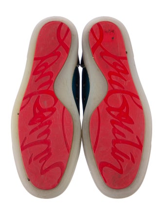 Christian Louboutin Suede Colorblock Pattern Sneakers