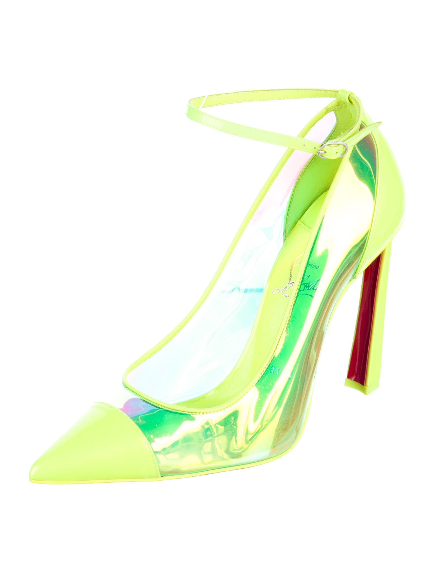 Christian Louboutin Spike Accents PVC Slingback Pumps