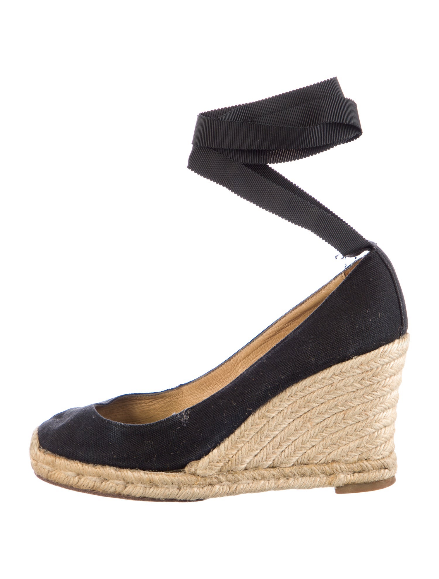 Christian Louboutin Canvas Grosgrain Trim Pumps