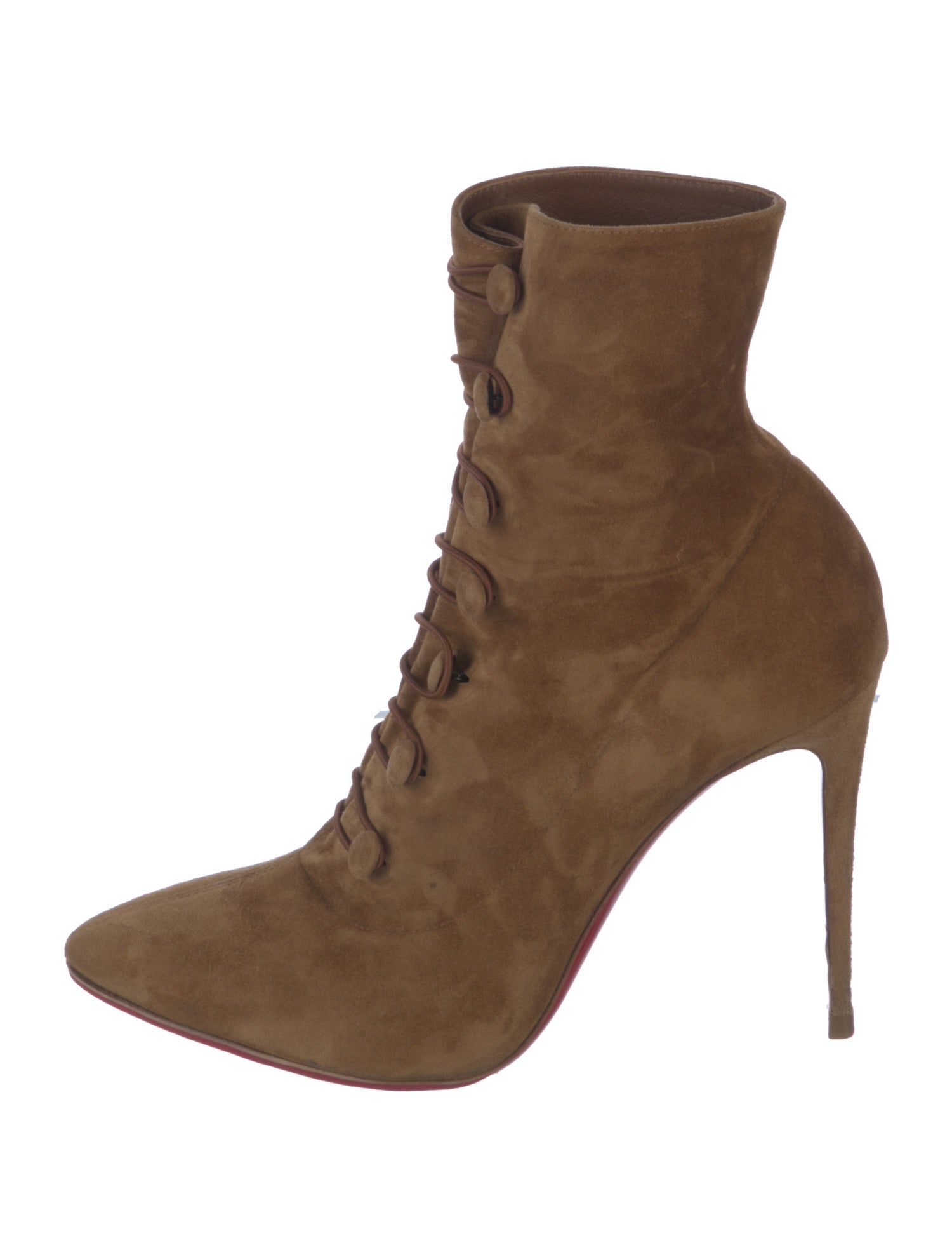 Christian Louboutin Suede Lace-Up Boots