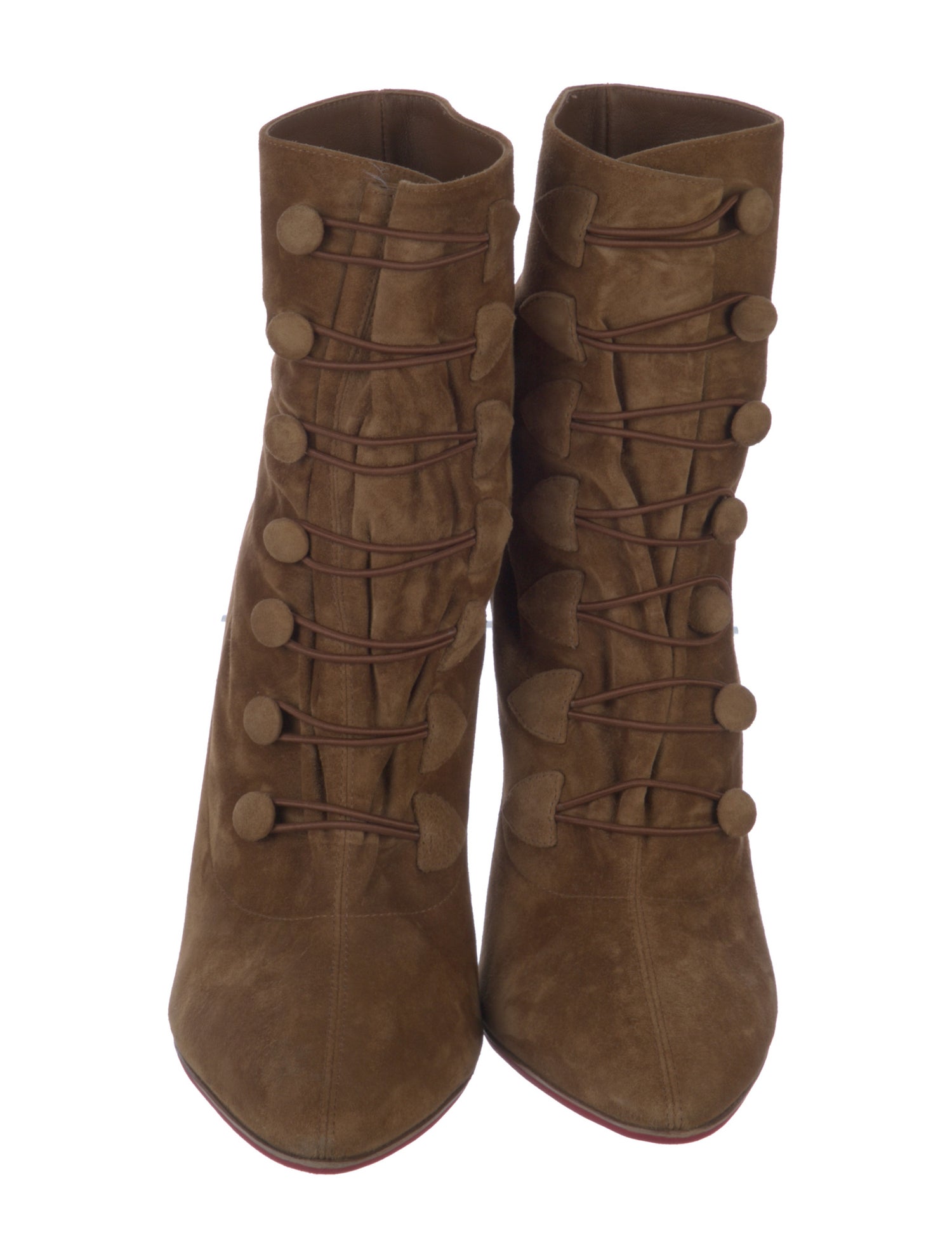 Christian Louboutin Suede Lace-Up Boots
