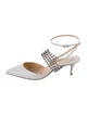 Christian Louboutin Spike Accents Leather Slingback Flats