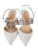 Christian Louboutin Spike Accents Leather Slingback Flats