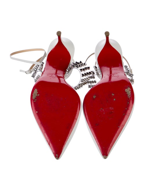 Christian Louboutin Spike Accents Leather Slingback Flats