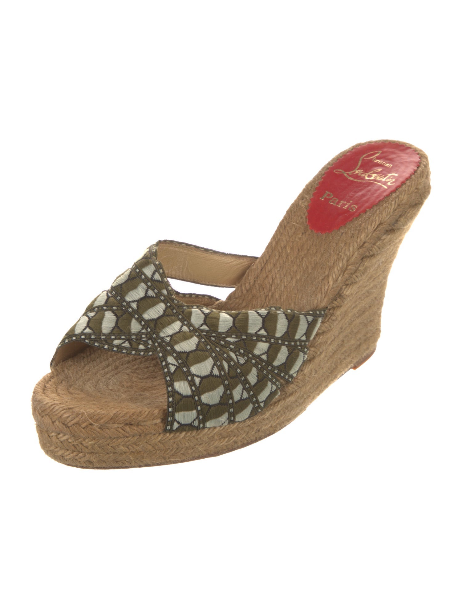 Christian Louboutin Printed Braided Accents Espadrilles