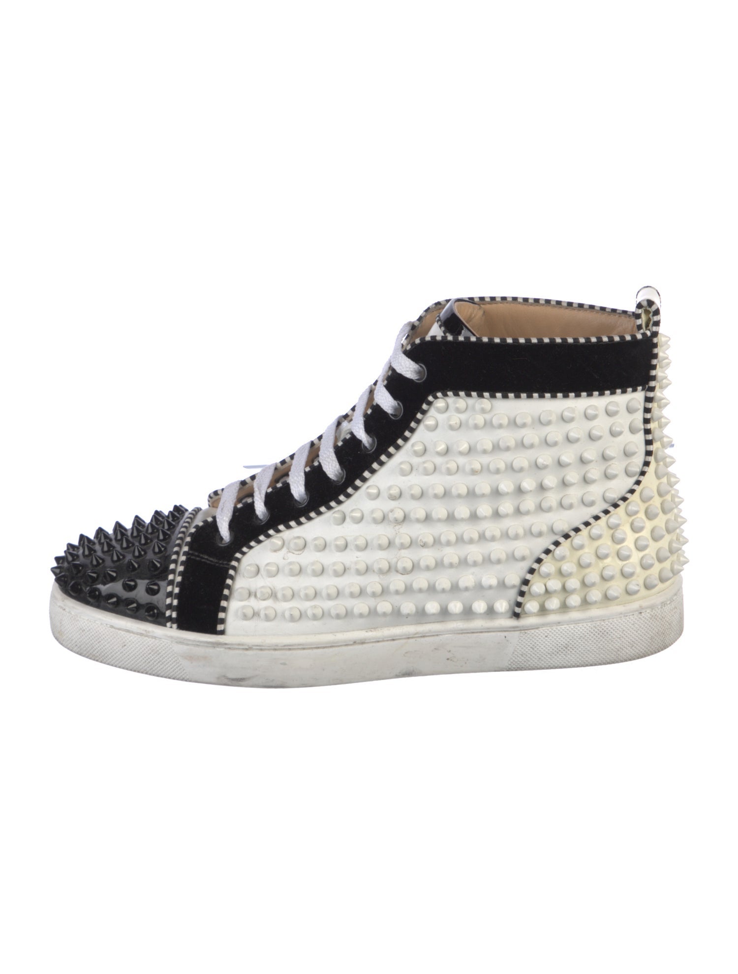 Christian Louboutin Spike Accents Leather Sneakers
