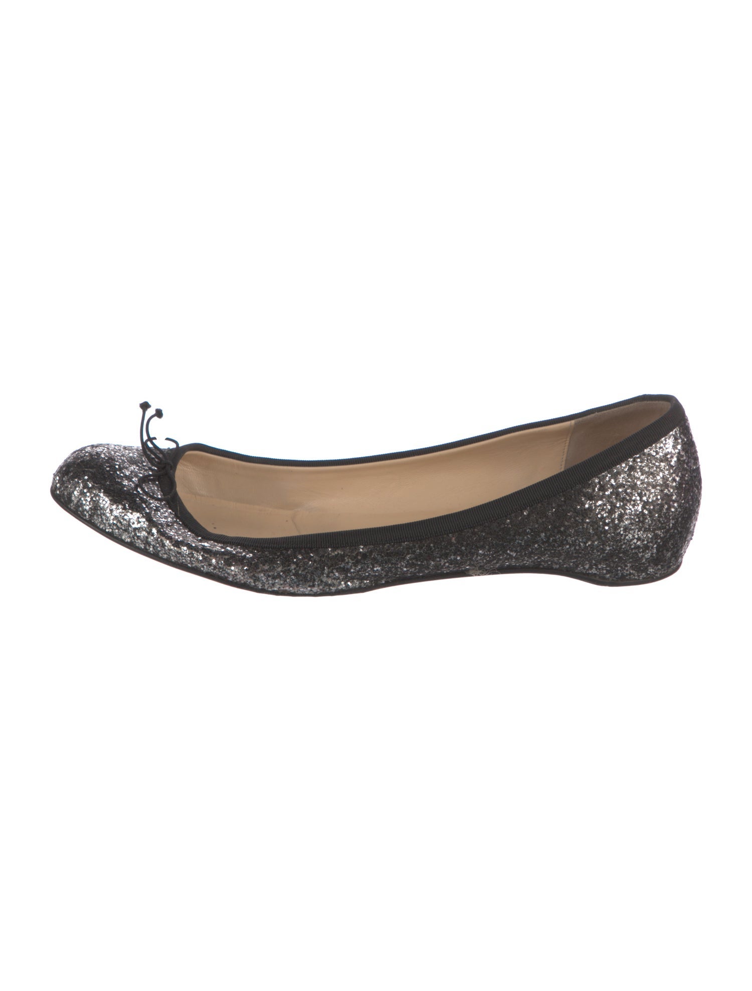 Christian Louboutin Glitter Bow Accents Ballet Flats