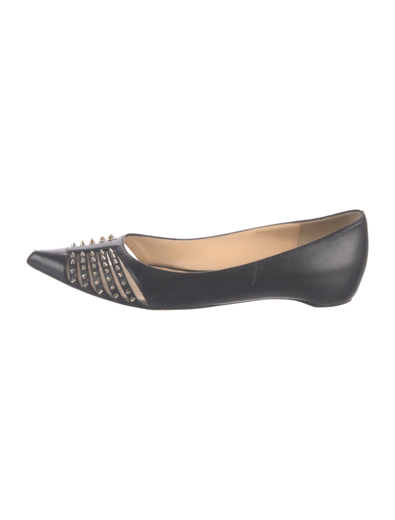 Christian Louboutin Spike Accents Leather Ballet Flats
