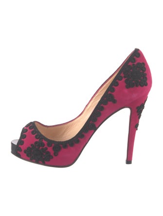Christian Louboutin Suede Printed Pumps