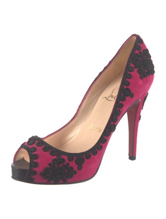 Christian Louboutin Suede Printed Pumps