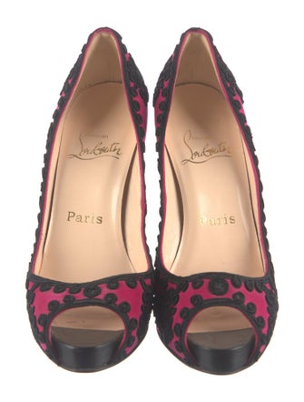 Christian Louboutin Suede Printed Pumps