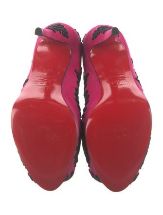 Christian Louboutin Suede Printed Pumps