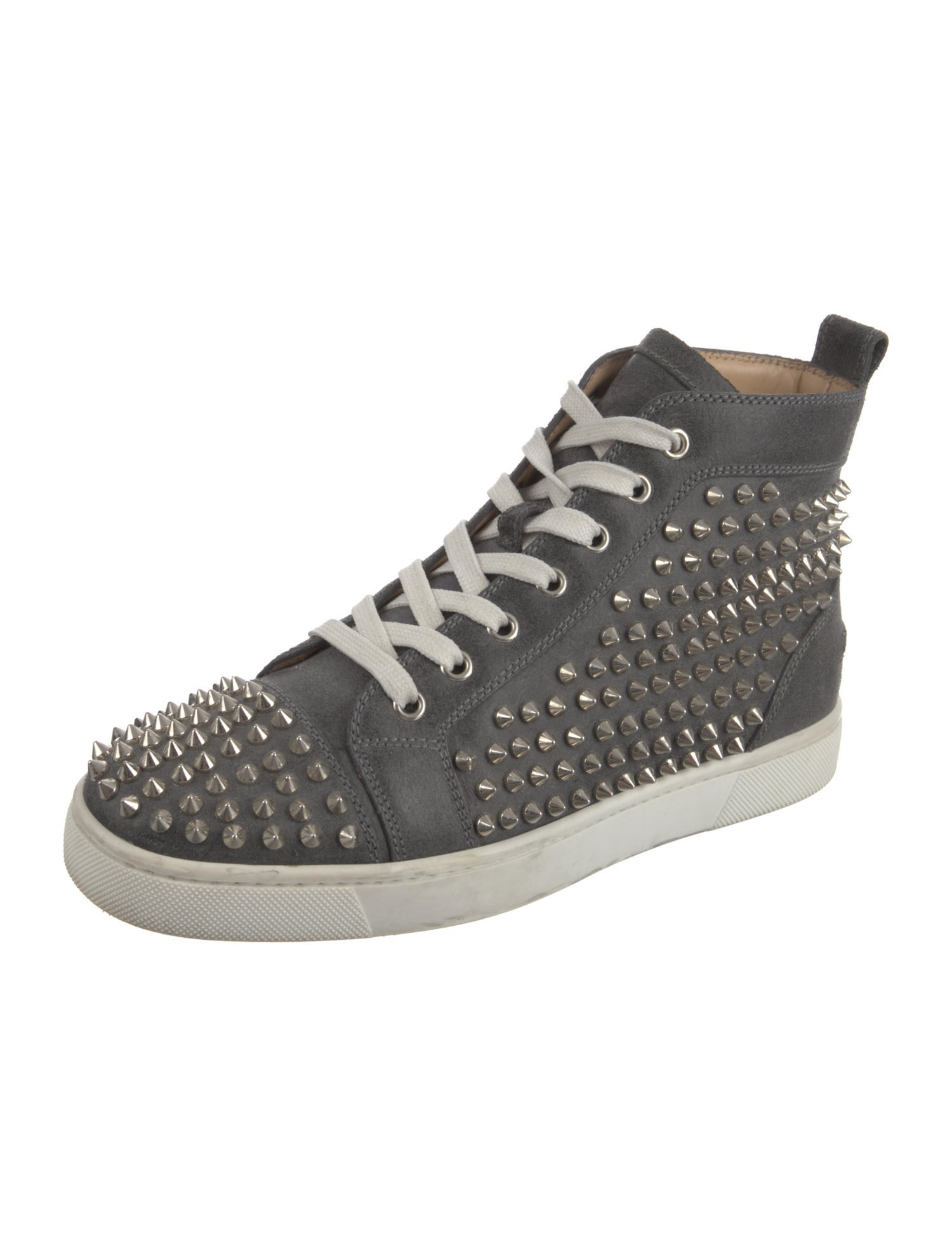 Christian Louboutin Spike Accents Leather Sneakers
