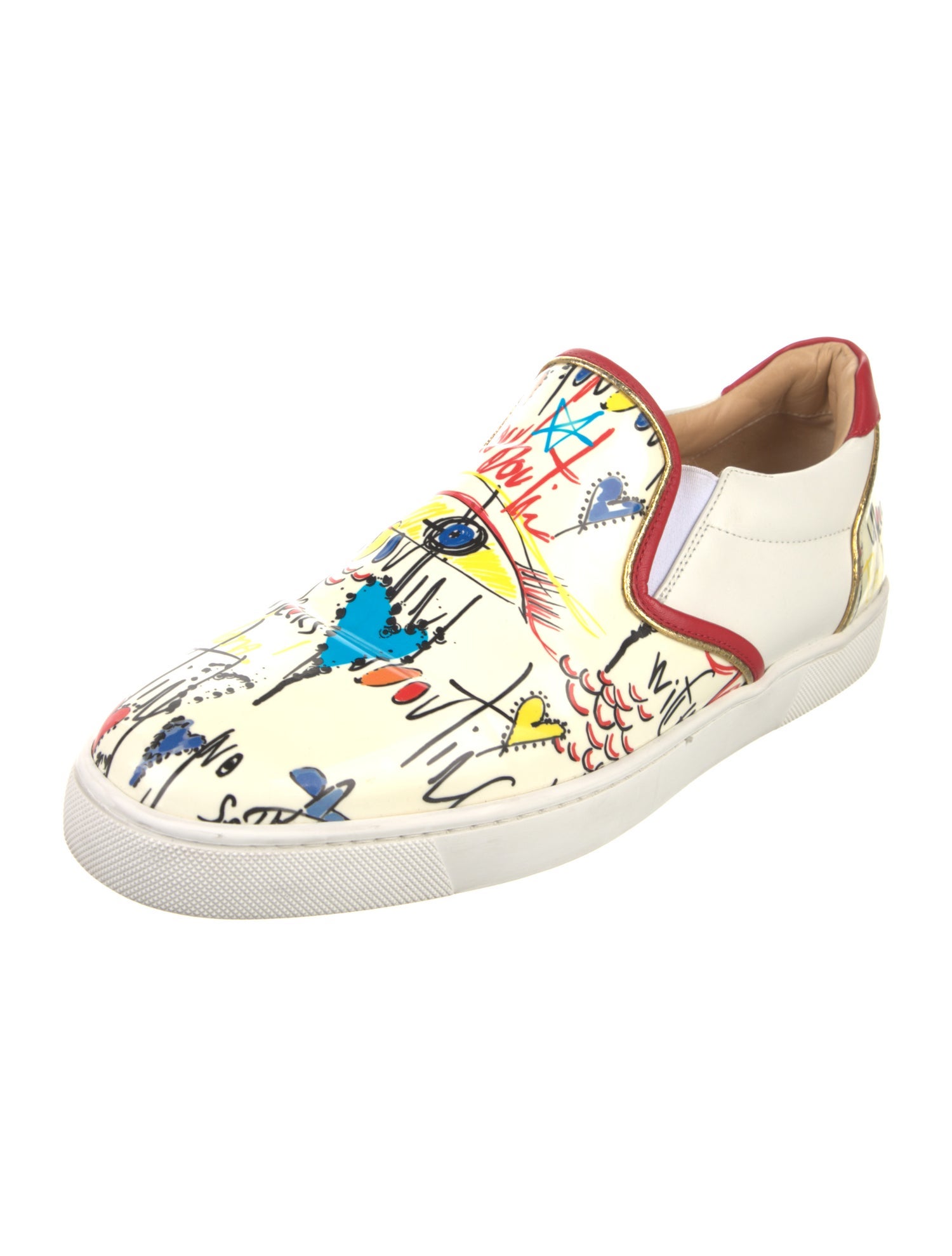 Christian Louboutin Patent Leather Printed Sneakers