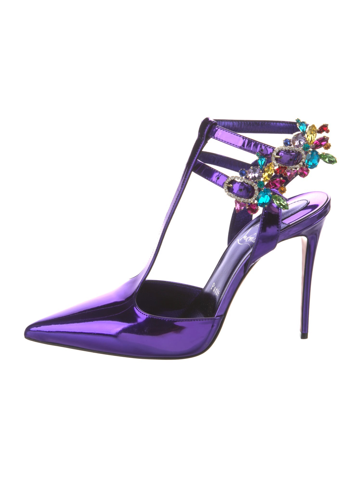 Christian Louboutin Patent Leather T-Strap Pumps