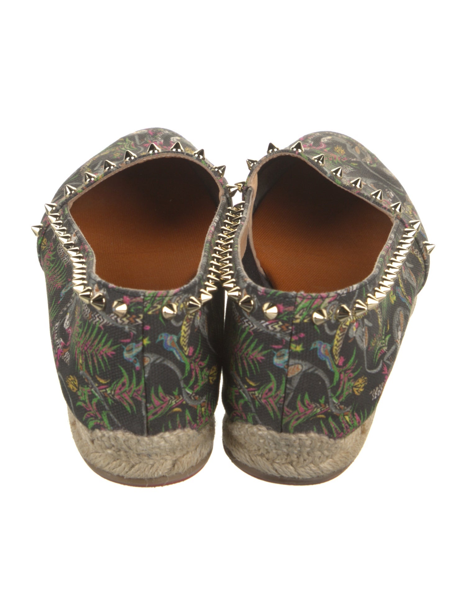 Christian Louboutin Spike Accents Canvas Espadrilles