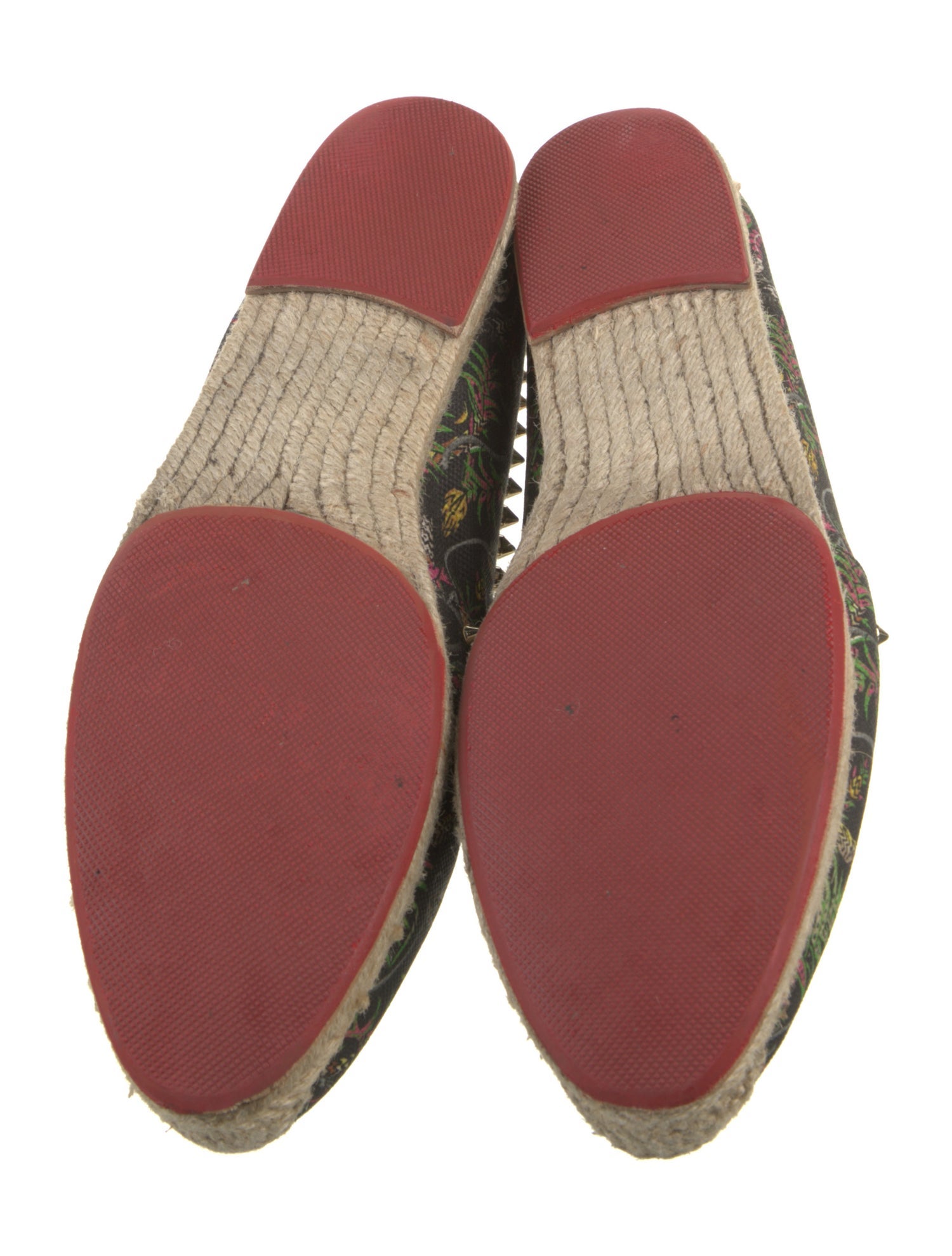 Christian Louboutin Spike Accents Canvas Espadrilles