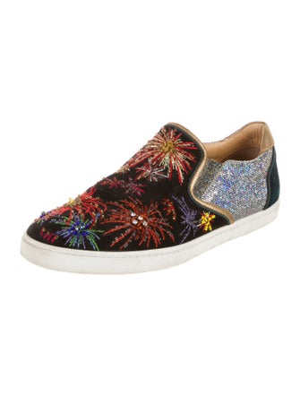 Christian Louboutin Suede Printed Sneakers