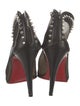 Christian Louboutin Spike Accents Mesh Lace-Up Boots